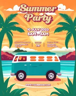 Vintahe Summer Paty Promotion Social Media