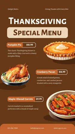 Thanksgiving Special Menu Tiktok Post
