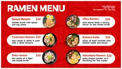 Food Ramen Menu Product Display