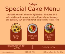 SPECIAL CAKE MENU DISPLAY PROMOTION FB POST