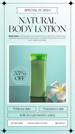 Natural Body Lotion Beauty and Personal care Promotion Instagram story