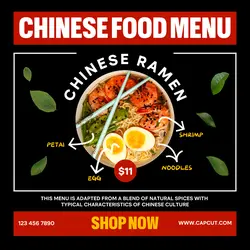 Chinese Food Menu Promotion Instagram Post