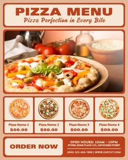 delicious pizza menu instagram post