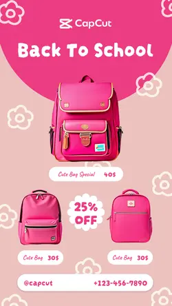 Fashion Kids School Bag Product Display Instagram Story