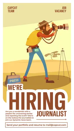 Hiring for Journalist Promotion Instagram Story