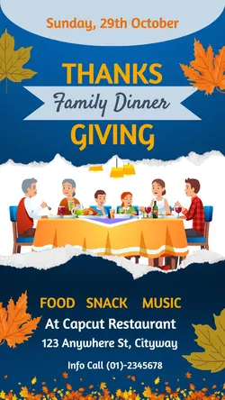 Thanksgiving Family Dinner Invitation Insta Story