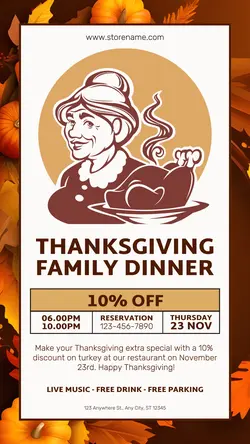 Thanksgiving family Dinner Instagram story