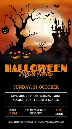 Halloween Night Party Invitation Instagram Post
