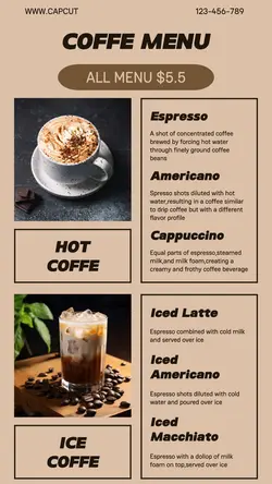 COFFEE DRINK MENU INSTAGRAM POST