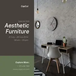 Brown and Green Furniture Promotion Instagram Post