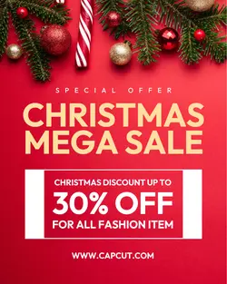 Red Christmas Promotion Banner Instagram Post