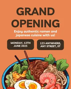 Food Ramen Grand Opening Instagram Post