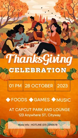Thanksgiving Celebration Invitation Instagram Stor