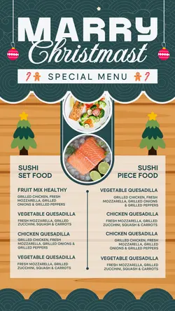 Marry Christmas sales promotion menu post Japan style