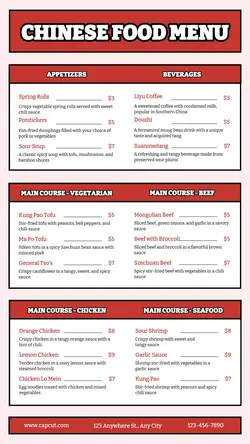 Food Chinese Food Menu Instagram Story