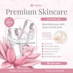 Skincare Promotion Instagram Post Pink Minimalist