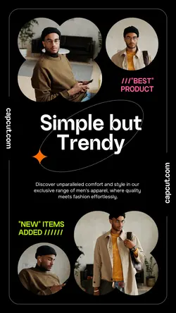 4 Multi-product Image + Men's Clothes Simple Black