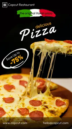 Delicious Pizza Promote Instagram Story Black