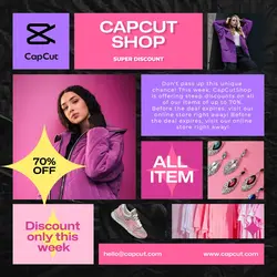 Super Discount Pink Purple Promotion Instagram Post