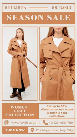 Fashion Women Coat Promotion Instagram Story