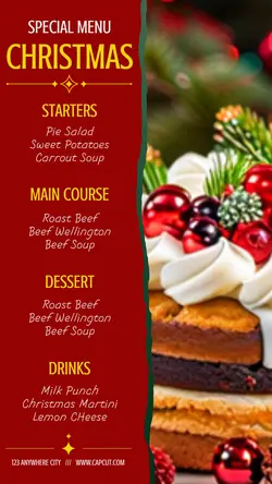 Christmas Day Menu Promotion Instagram Story