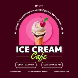 Ice Cream Cafe Shop Instagram Post
