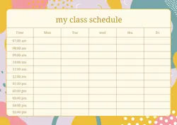 Education Class schedule Display Minimalist