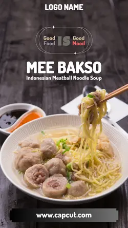 Indonesian Meatball Noodle Soup Display For Instagram Post