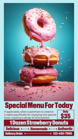 Food Special Menu Donut Today Instagram Story