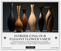 Furniture Elegant Flower Vases Product Display Facebook Post