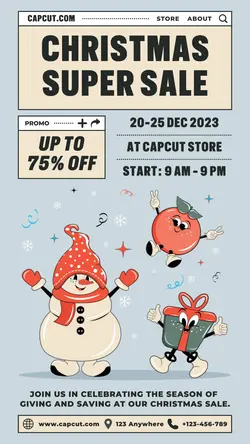 Christmas Super Sale Poster Promotion TikTok Post