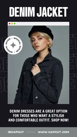 Black Minimal Denim Fashion Promotion TikTok