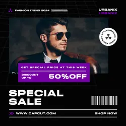 Fashion Trend Sale Promotion Instagram Post Purple And Black Modern Minimalist