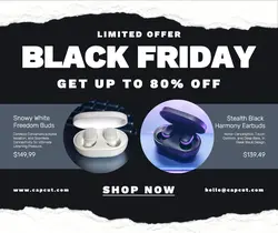 Black Friday Earbud Promotion Facebook Post