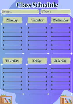 Non-marketing Planner & Schedule Blue Minimalist