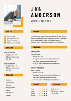 Business Graphic Designer Resume Minimalist
