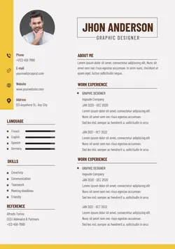 Business Graphic Designer Resume Minimalist