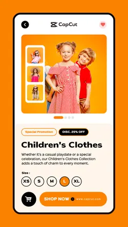 4 Multi-product Image + Children's Clothes Promotion UI Style