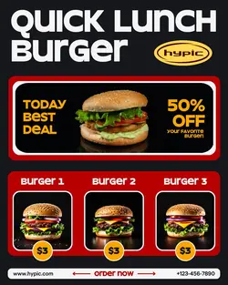Food Burger Promo Sale Instagram Post 3