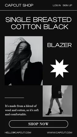 Fashion Black Blazer Product Instagram Story