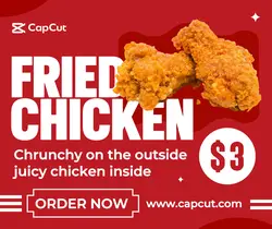 Fried Chicken Promotion Facebook Post Red