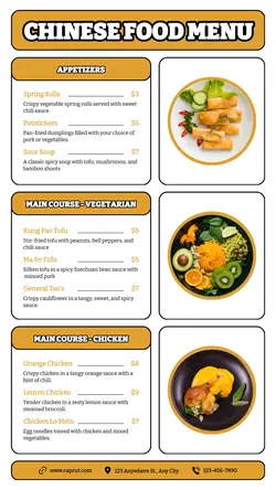 Food Chinese Food Menu Instagram Story