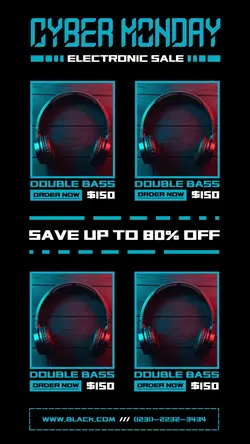 Cyber Monday Electronic Sale Promotion for Tiktok