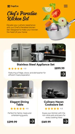 Kitchen Set Pricelist Instagram Story Yellow
