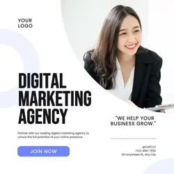 Black Modern Digital Marketing Instagram Post