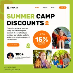 Education Summer camp Discount Cute style