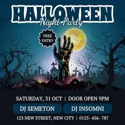 Halloween Night Party Invitation Instagram Post