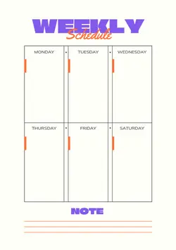 Non-Marketing Class Schedule Purple Orange