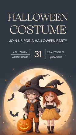 Halloween Costume Party Illustration Instagram Story