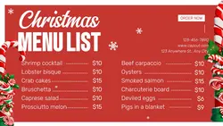 Christmas Menu List Twitter Post